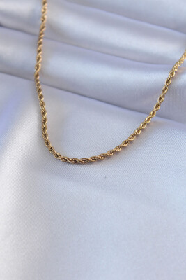 316L Çelik Gold Renk Burgu Model 45 cm Kadın Kolye - EBJ240608W24874 - 1