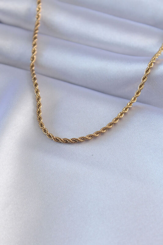 316L Çelik Gold Renk Burgu Model 45 cm Kadın Kolye - EBJ240608W24874 - 1