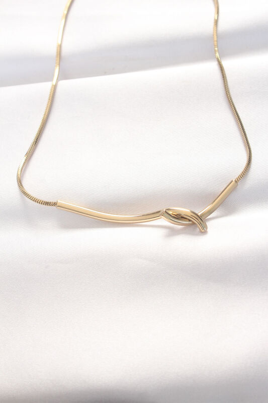 316L Çelik Gold Renk Kolye - EBJ240521W24283 - 1