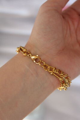 316L Çelik Gold Renk Tiffany Bileklik - EBJ240613W24880 - 2