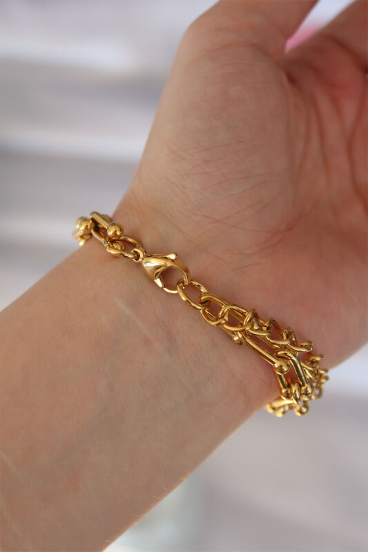 316L Çelik Gold Renk Tiffany Bileklik - EBJ240613W24880 - 2