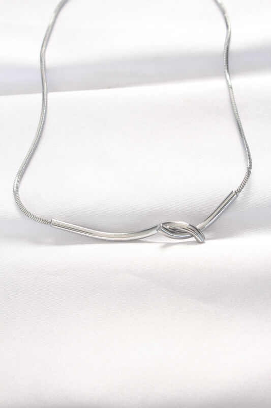 316L Çelik Silver Renk Kolye - EBJ240521W24282 - 1