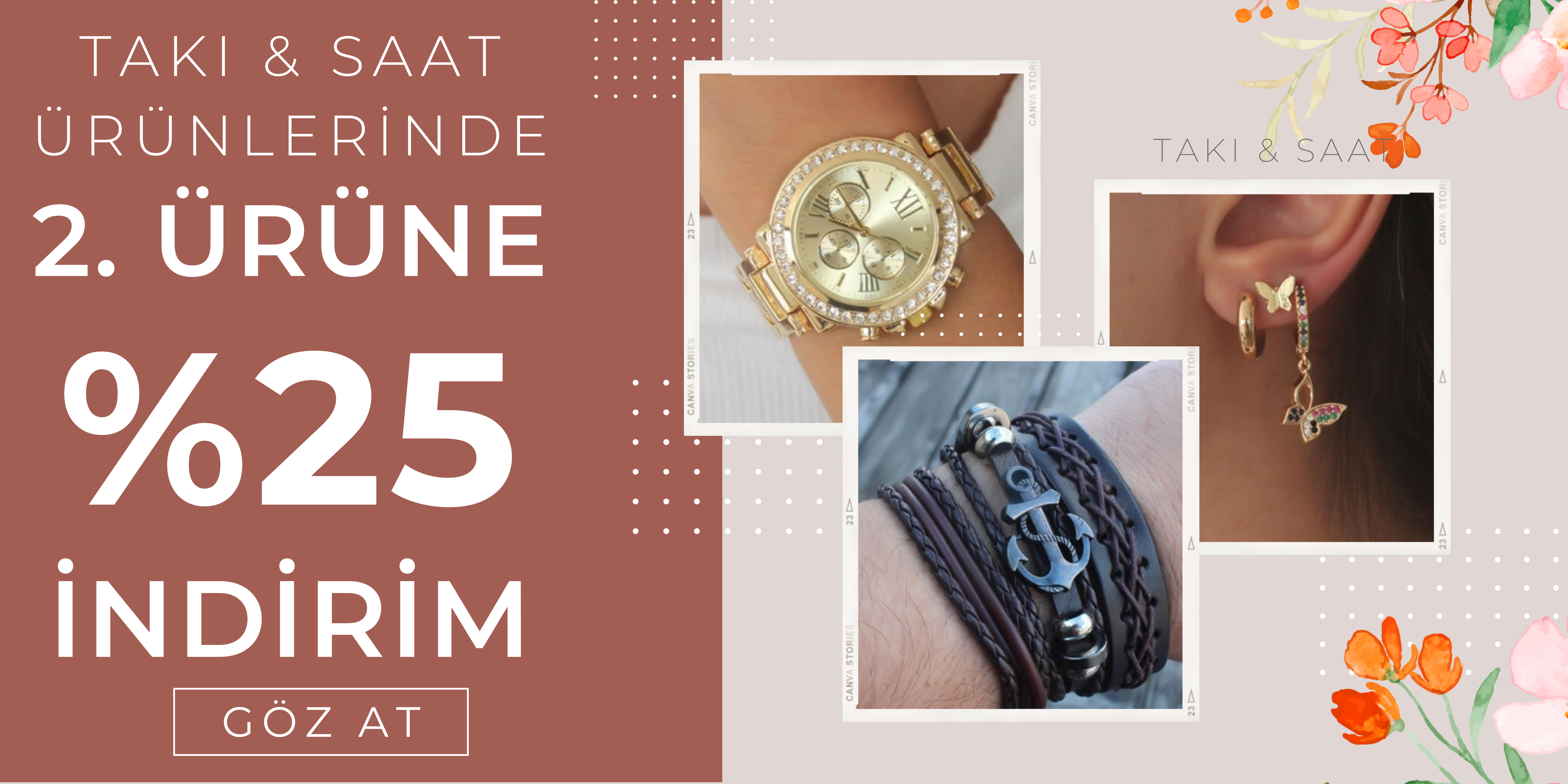 Takı &amp; Saat Ürünlerinde 2. Ürüne %25 İndirim<br>