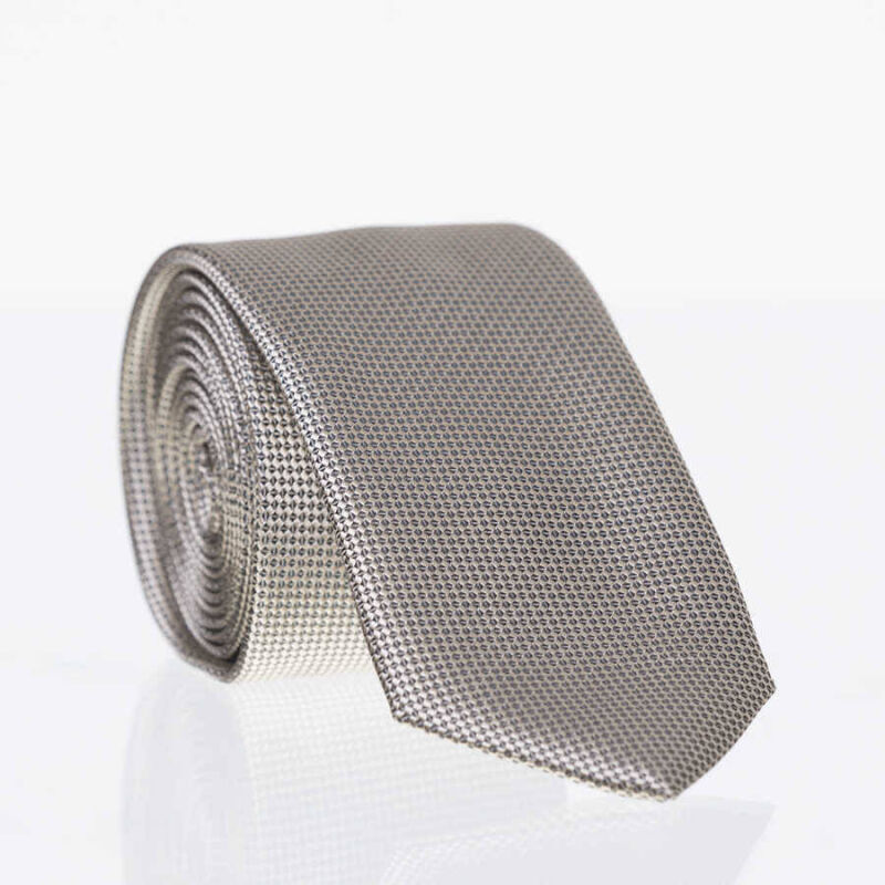 Açık Gold Slim Fit Düz Renk Dokuma Kravat / DDK-15 - 1