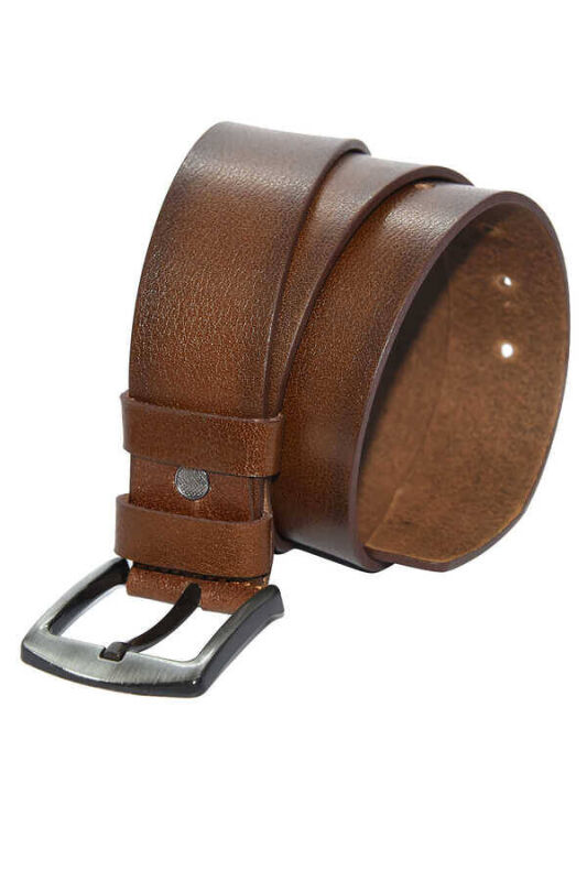 Açık Kahve Hakiki Deri Düz Renk 4.5 cm.lik Spor Kemer - Tek Katmanlı Manda Derisi - 511-Düz-21S - 3
