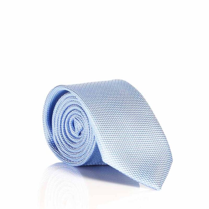 Açık Mavi Slim Fit Düz Renk Dokuma Kravat / DDK-10 - 1