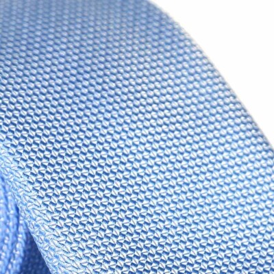 Açık Mavi Slim Fit Düz Renk Dokuma Kravat / DDK-10 - 2