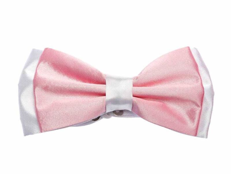 Beyaz Garnitürlü Pembe Saten Papyon - GP-103 - 1