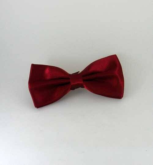 Bordo Düz Renk Saten Papyon - SP-03 - 1