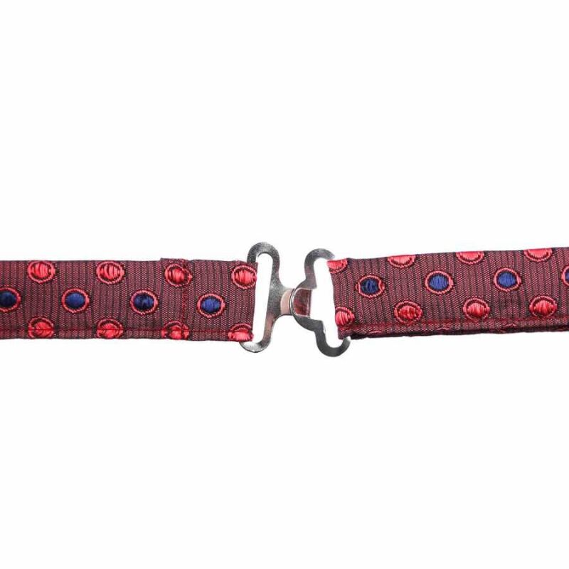 Bordo Kırmızı Lacivert Renk Dokuma Desenli Papyon - /DP-705 - 2