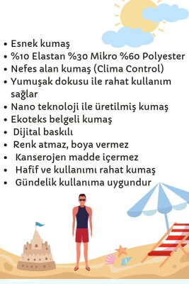 Dijital Baskılı Nefes Alan Kumaş Erkek Askılı Plaj Tişört Atlet - 0360 - 4