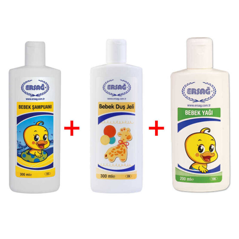 Ersağ Bebek Şampuanı + Bebek Duş Jeli + Bebek Yağı - 1