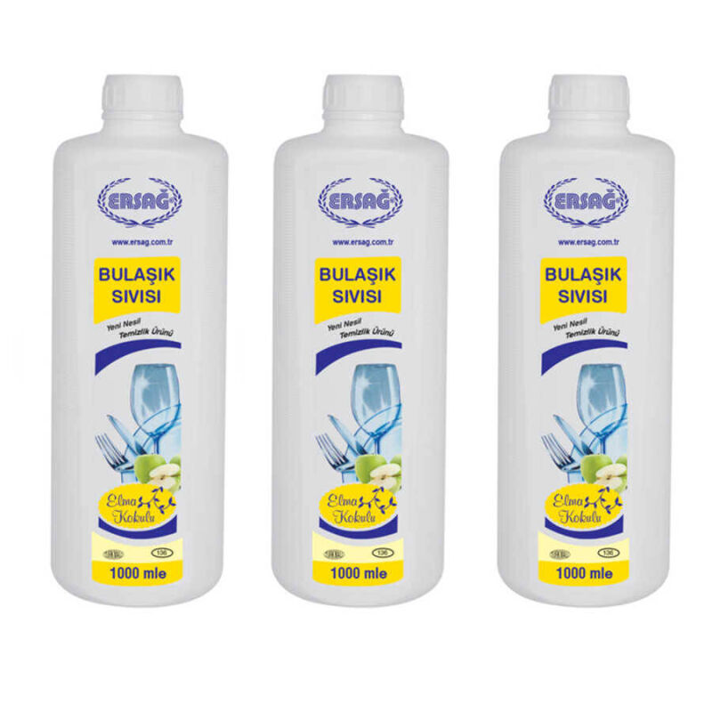 Ersağ Elma Kokulu Bulaşık Sıvısı 1000 Ml. * 3 Adet - 1