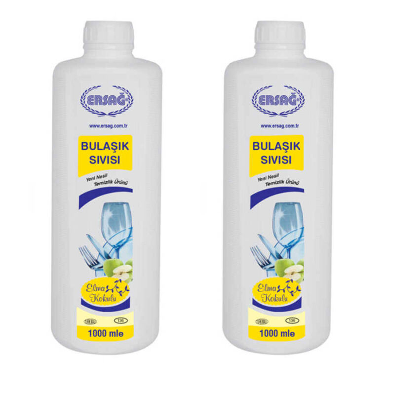 Ersağ Elma Kokulu Bulaşık Sıvısı 1000 Ml. * 2 Adet - 1