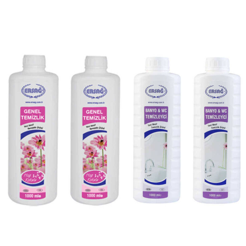 Ersağ Genel Temizlik * 2 Adet + Antibakteriyel Banyo & WC Temizleyici * 2 Adet 1000 Ml - 1