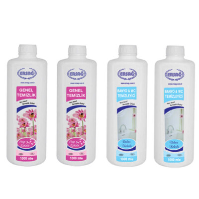 Ersağ Genel Temizlik * 2 Adet + Bahar Kokulu Banyo & WC Temizleyici * 2 Adet 1000 Ml - 1