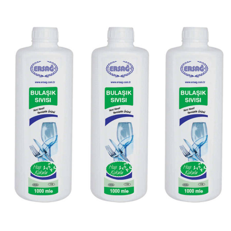Ersağ Hoş Kokulu Bulaşık Sıvısı 1000 Ml. X 3 Adet - 1
