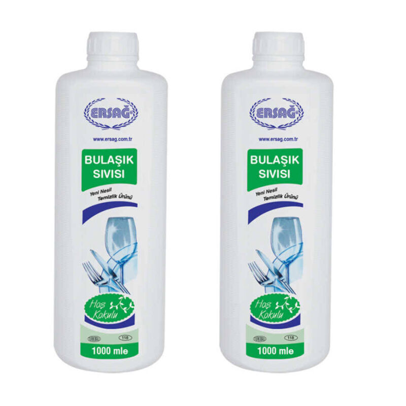 Ersağ Hoş Kokulu Bulaşık Sıvısı 1000 Ml. X 2 Adet - 1