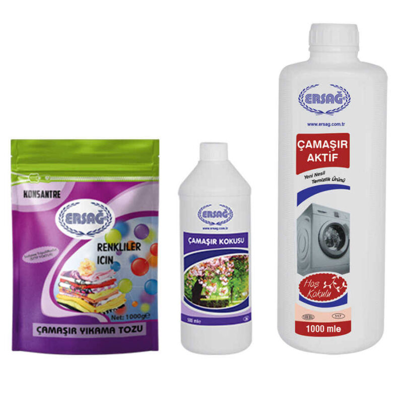 Ersağ Renkli Çamaşır Yıkama Tozu + Çamaşır Aktif + Çamaşır Kokusu - 1