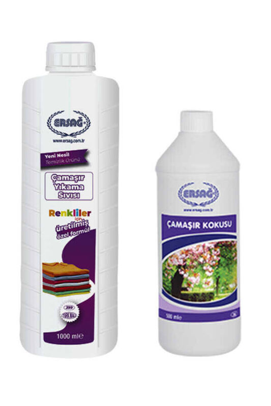 Ersağ Renkliler İçin Çamaşır Yıkama Sıvısı 1000 Ml + Çamaşır Kokusu 500 Ml - 1