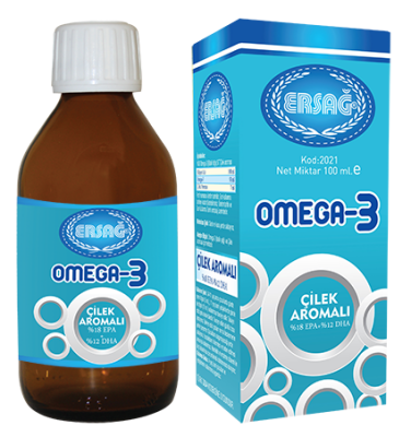 Ersağ Omega 3 Sıvı (Çilek Aromalı) Gıda Takviyesi 100 Ml. - 1