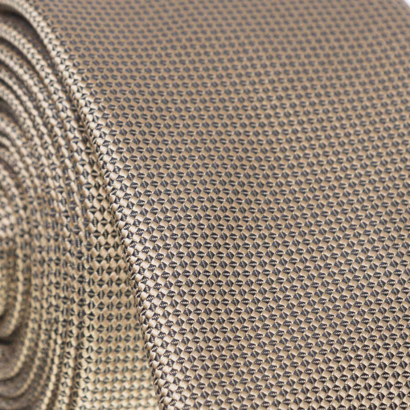 Gold Slim Fit Düz Renk Dokuma Kravat / DDK-16 - 2