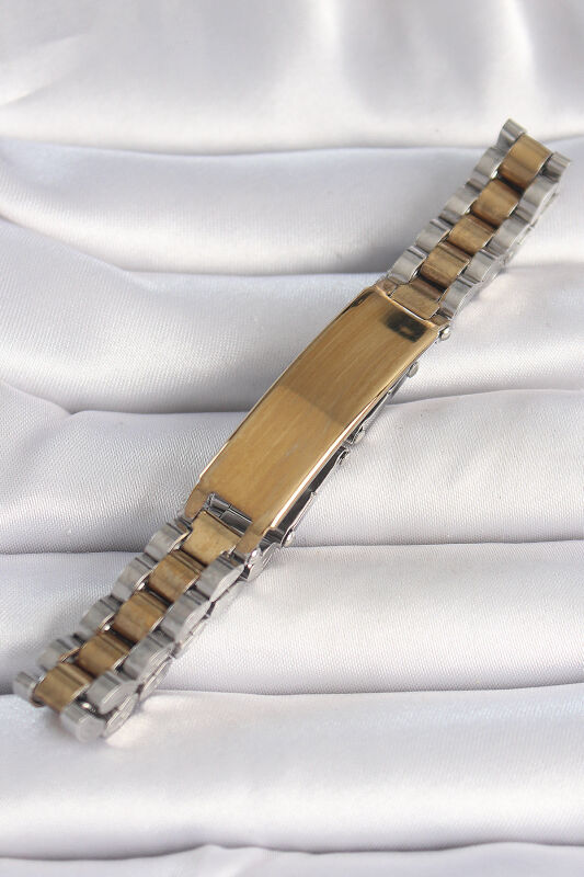 Gold Gümüş Renk Zincir Künye Model Erkek Bileklik - EBJ250412W32630 - 2