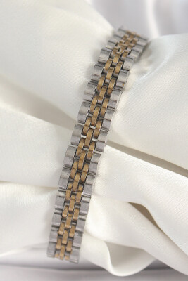 Gold Gümüş Renk Zincir Model Erkek Bileklik - EBJ250412W32626 - 1