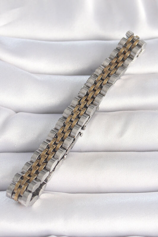 Gold Gümüş Renk Zincir Model Erkek Bileklik - EBJ250412W32626 - 2