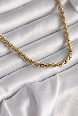 Gold Renk Arpa Zincir Model Kadın Kolye - EBJ250113W30611 - 1