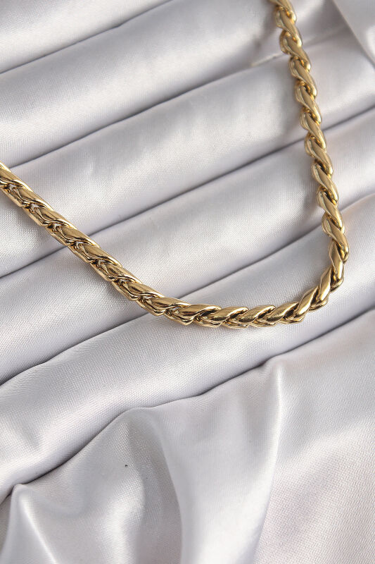 Gold Renk Arpa Zincir Model Kadın Kolye - EBJ250113W30611 - 1