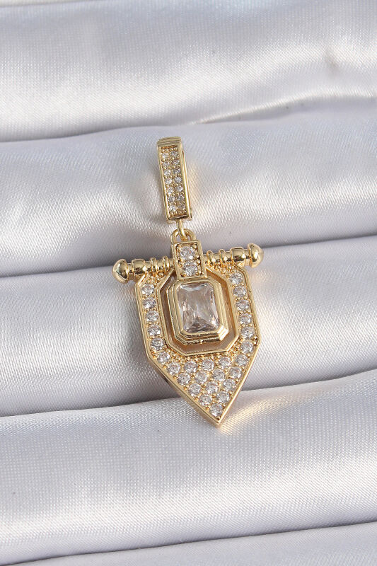 Gold Renk Baget Zirkon Taşlı Ajda Charm - EBJ241109W28981 - 1