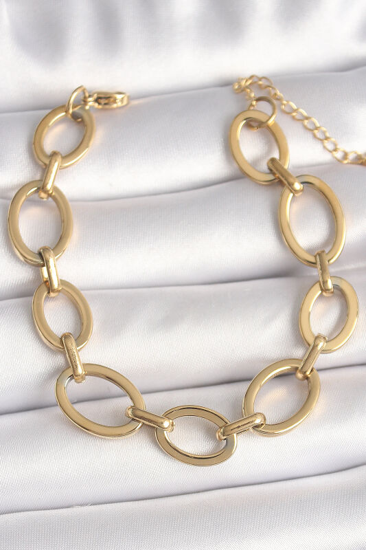 Gold Renk Halka Zincir Model Kadın Bileklik - EBJ250301W31333 - 1