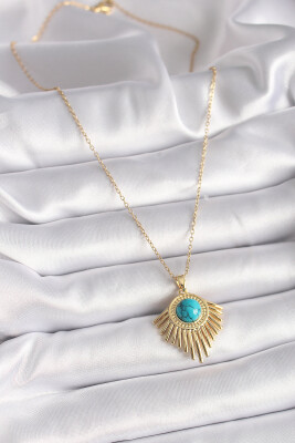 Gold Renk İnci Taşlı Motifli Küpe - EBJ241123W28279 - 4