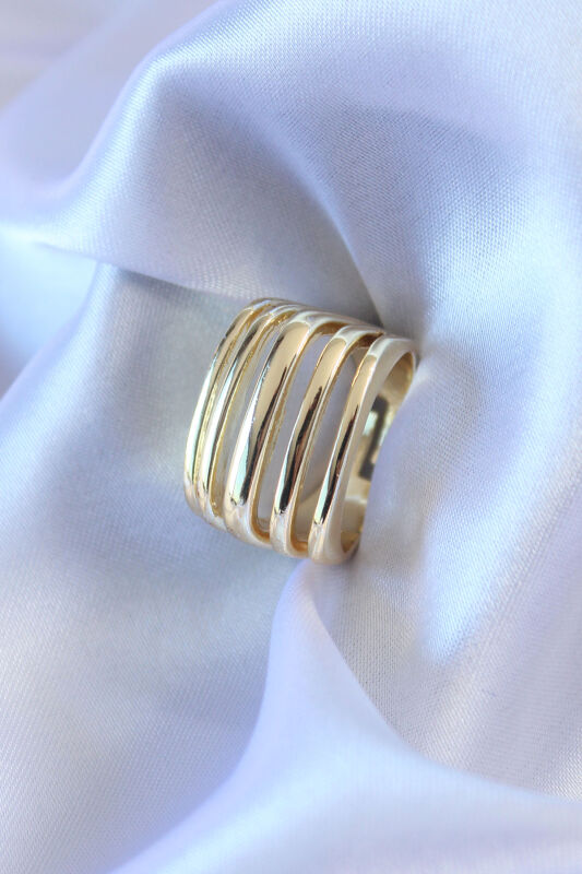 Gold Renk Kaburga Model Kadın Yüzük - EBJ250501W33339 - 1