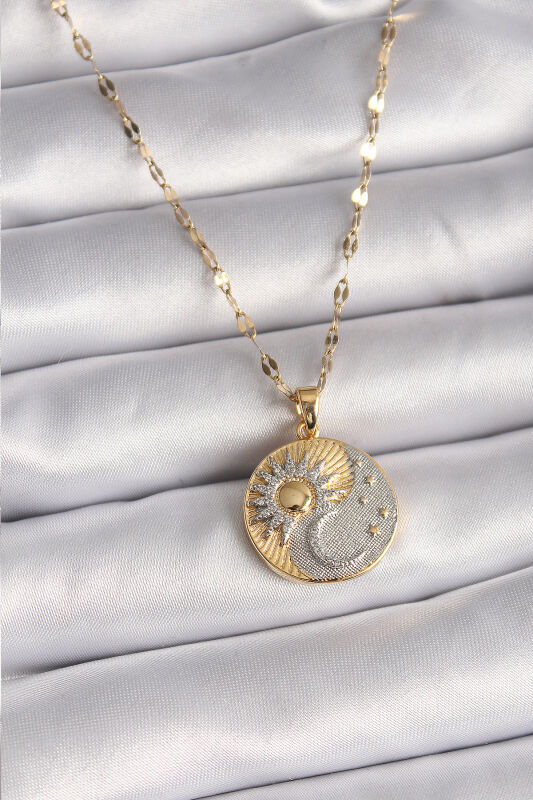 Gold Renk Kırmızı Taşlı Mavi Mermer Desenli Küpe - EBJ241123W28291 - 2