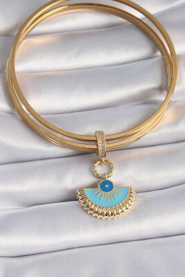 Gold Renk Nazar Boncuklu Ajda Charm - EBJ241109W28980 - 2