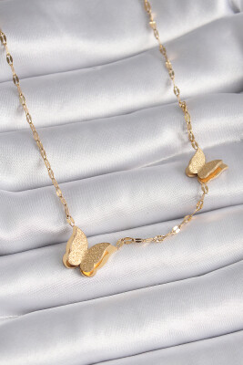 Gold Renk Simli Kelebek Model Kadın Kolye - EBJ241109W28940 - 1