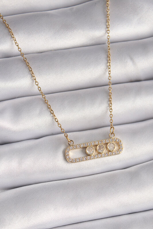 Gold Renk Siyah İnci Taşlı Ezme Model Küpe - EBJ241123W28290 - 3