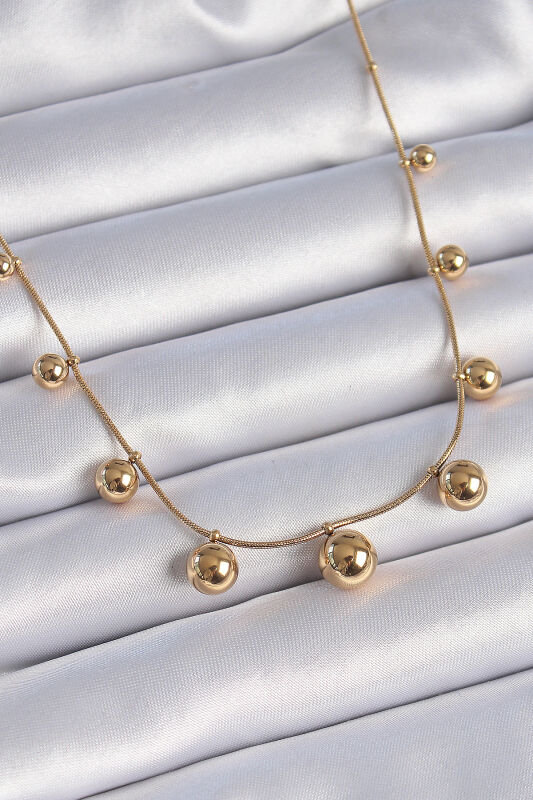 Gold Renk Top Model Kadın Kolye - EBJ241026W28674 - 1
