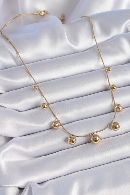 Gold Renk Top Model Kadın Kolye - EBJ241026W28674 - 2