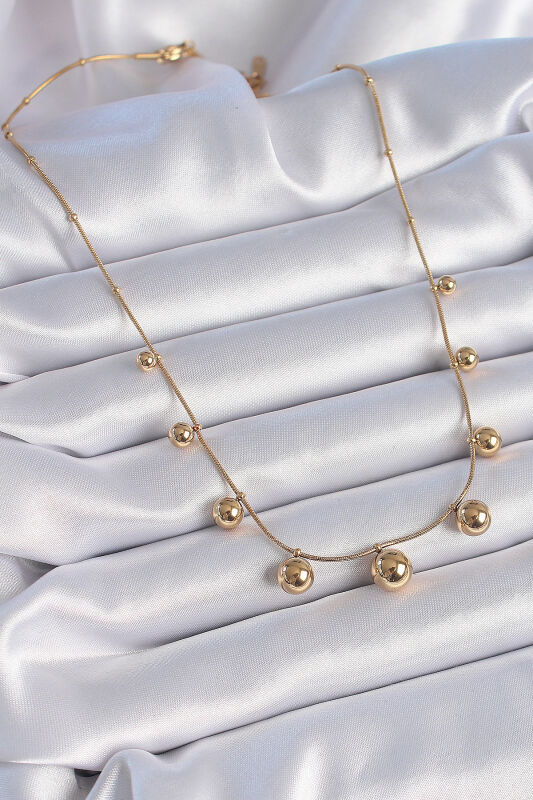 Gold Renk Top Model Kadın Kolye - EBJ241026W28674 - 2