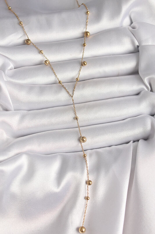 Gold Renk Topçuklu Model Kadın Y Kolye - EBJ250501W33473 - 1