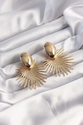 Gold Renk Yansımalı Küpe - EBJ241123W28284 - 2