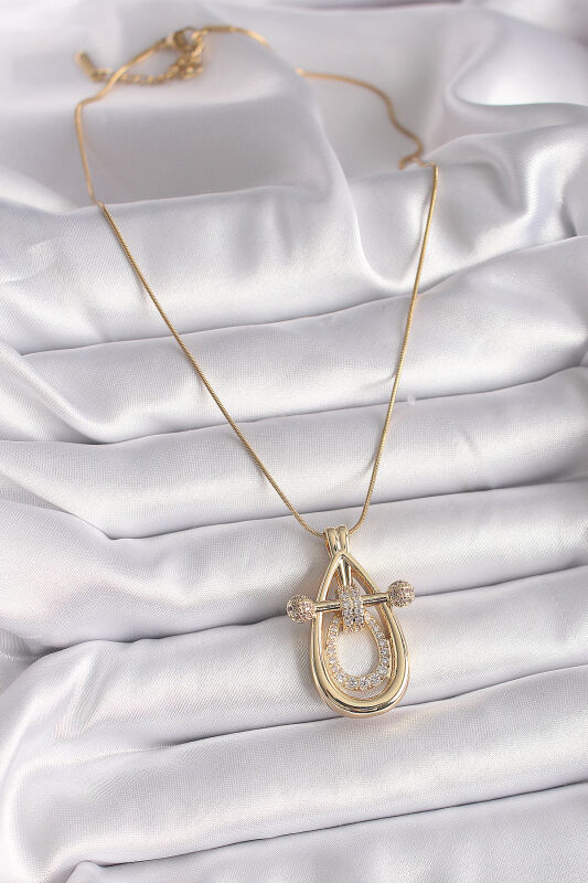 Gold Renk Yansımalı Küpe - EBJ241123W28284 - 4