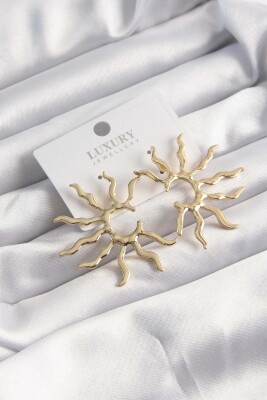 Gold Renk Yarım Güneş Küpe - EBJ241123W28283 - 1