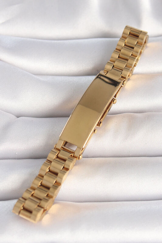 Gold Renk Zincir Künye Model Erkek Bileklik - EBJ250412W32631 - 2