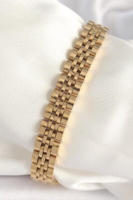 Gold Renk Zincir Model Erkek Bileklik - EBJ250412W32628 - 1
