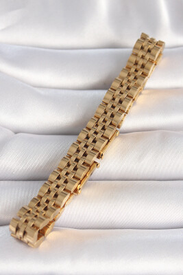 Gold Renk Zincir Model Erkek Bileklik - EBJ250412W32628 - 2