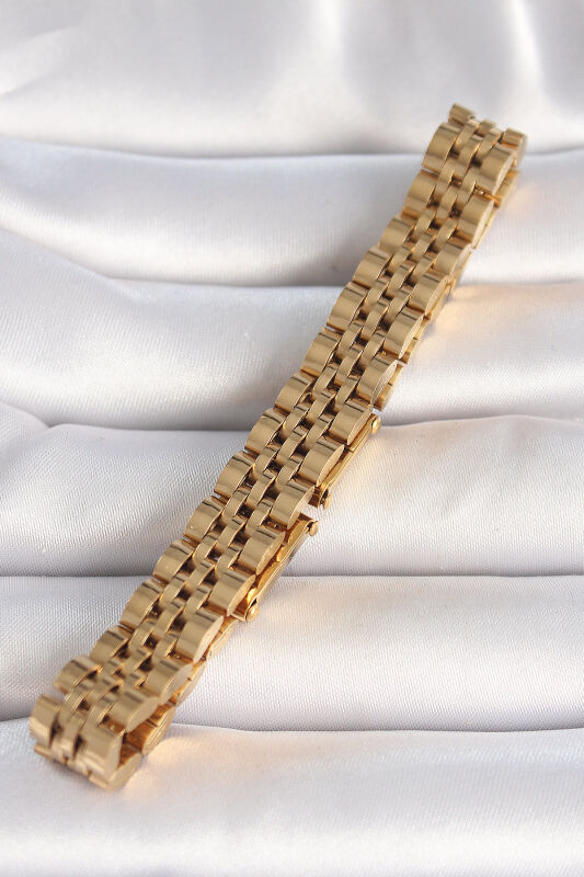 Gold Renk Zincir Model Erkek Bileklik - EBJ250412W32628 - 2